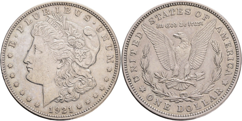 USA 1 Dollar MORGAN 1921 Philadelphia KM#110, Ag.900 26,73g 38,1mm 

XF