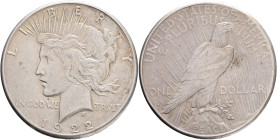 USA 1 Dollar PEACE 1922 S San Francisco , KM#150 Ag.900 26,68g, patina
