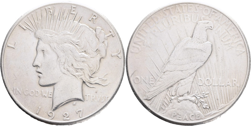 USA 1 Dollar PEACE 1927 Philadeplphia , KM#150 Ag.900 26,67g 

XF-