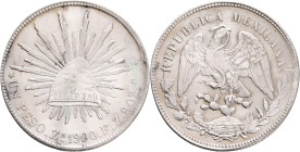 Mexico 1 Peso 1900 Zs FZ Federal rep. KM#409.3 Ag.9027 27,07mm 38,5mm mint Zacatecas