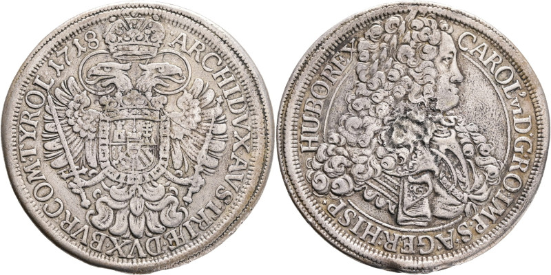 CHARLES VI. 1711-1740 1 Thaler 1718, KM#1522 Silver Ag. 27,89g 43 mm, Vienna 
...