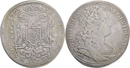 CHARLES VI. 1711-1740 1 Thaler 1723 FS, R!, author F. Scharff,  KM#700 Silver Ag. 28,14g 43 mm, Prague