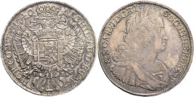 CHARLES VI. 1711-1740 1 Thaler 1740 K.B., KM#310, ÉH#1185 Silver Ag. 28,75g 41mm, Kremnica