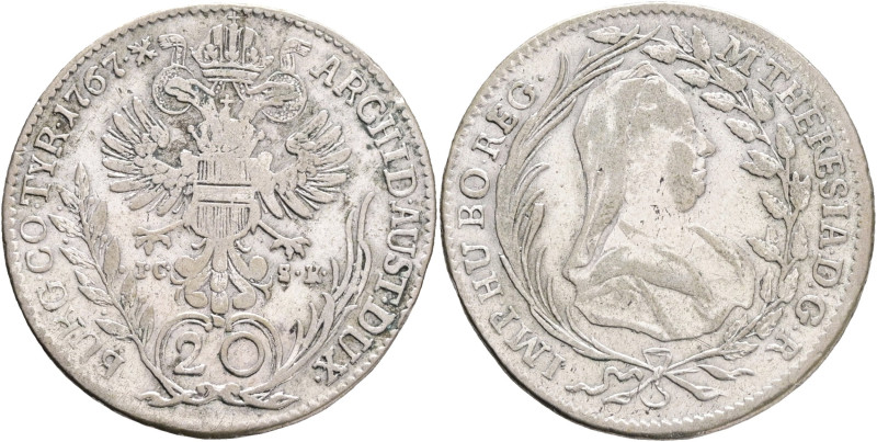 MARIA THERESIA 1740-1780 20 Kreutzer 1767 I.C., S.K., KM#1999 Ag.583 6,68g 28mm,...