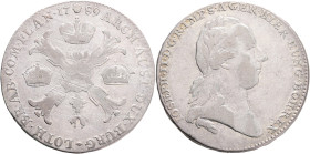 JOSEPH II. 1780-1790 1 Kronenthaler 1789 I.typ  KM#32 Ag.873 29,28g 39mm , Brussels, just.