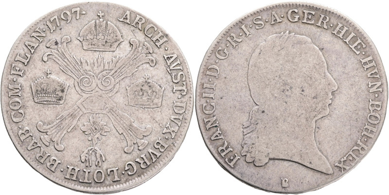 FRANCIS II. 1792-1835 1/2 Kronenthaler 1797 B KM#61 , Ag.873, 14,41g , 35mm, Kre...