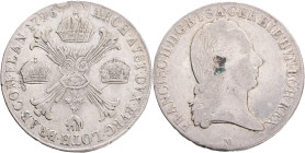 FRANCIS II. 1792-1835 1 Kronenthaler 1796 M, KM#62.1 , Ag.873 29,37g 39 mm, Milan, hair lines