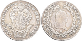 FRANCIS II. 1804-1835 20 Kreutzer 1796 B, KM#2139 Ag.583 6,68g 28/1,4mm, Kremnica