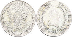 FRANCIS II. 1804-1835 20 Kreutzer 1806 A, KM#2141 Ag.583 6,68g 28/mm, Vienna