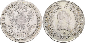 FRANCIS II. 1804-1835 20 Kreutzer 1815 A, KM#2142 , Ag.583, 6,59g,  28,3mm, Vienna
