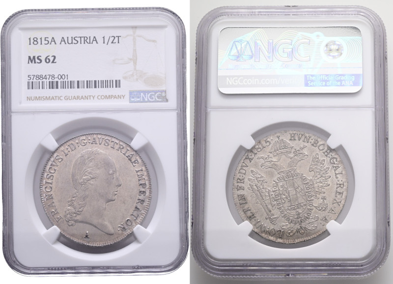 FRANCIS II. 1804-1835 1/2 Thaler 1815 A, KM#2152, Adamo#C36 Ag. 14,03g 35mm Vien...