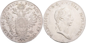 FRANCIS II. 1804-1835 1 Thaler 1826 C, KM#2163 Ag.833 28,02g 40mm, Prague, hair lines