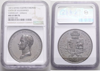 FRANCIS I. Medal 1815 Emperor Francis I founds the KINGDOM OF LOMBARDY-VENETO RR!,  Bronze , MEDIOL• XV• MAII / MDCCCXV. Turricchia 4. 34g, 43mm, NGC6...
