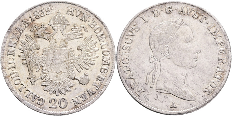 FERDINAND I. 1835-1848 20 Kreutzer 1832 A, KM#2147 Ag.583 6,68g 26,62/1,53mm, Vi...