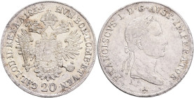 FERDINAND I. 1835-1848 20 Kreutzer 1832 A, KM#2147 Ag.583 6,68g 26,62/1,53mm, Vienna
