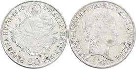 FERDINAND I. 1835-1848 20 Kreutzer 1840 B, ÉH#1419 KM#422 Ag.583 6,68g 26/1,5mm, Kremnica
