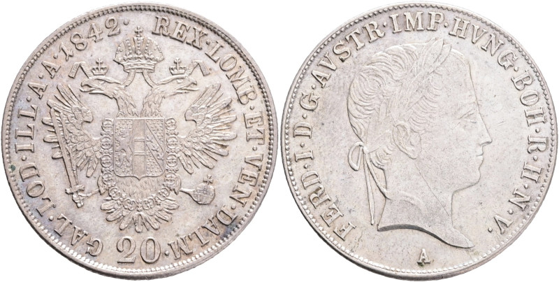 FERDINAND I. 1835-1848 20 Kreutzer 1842 A, KM#2208 ,Ag.583, 6,61g ,26/1,3mm, Vie...