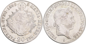 FERDINAND I. 1835-1848 20 Kreutzer 1842 B, KM#422, ÉH#1419 ,Ag.583, 6,64g 26/1,5mm, Kremnica