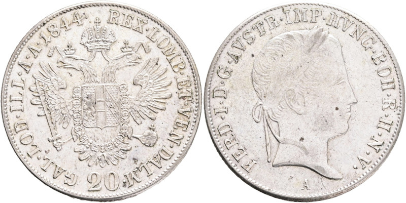 FERDINAND I. 1835-1848 20 Kreutzer 1844 A, KM#2208 , Ag.583, 6,69g 26/1,3mm, Vie...