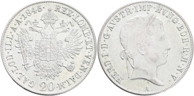 FERDINAND I. 1835-1848 20 Kreutzer 1845 A, KM#2208 Ag.583 6,68g 28/1,3mm, Vienna