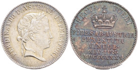 FERDINAND I. 1835-1848 Silver Token 1835, tribute to the Lower- Austrian dominion, Früh#II.2.b. , Ag. 5,49g 20mm