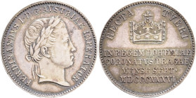 FERDINAND I. 1835-1848 Silver Token, coronation 1836 - in Prague, Früh#III.2.b. , Ag. 3,48g, 20,5mm