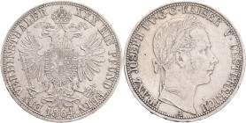 FRANCIS JOSEPH  I. 1848-1916 1 Vereinsthaler 1864 A, KM#2244, Ag. 900 18,53g, 33 mm, Vienna
