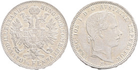 FRANCIS JOSEPH  I. 1848-1916 1/4 Gulden 1858 E, KM#2213,Ag.520, 5,32g 24/1,5mm, Karlsburg, Alba Lulia - Romania