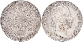 FRANCIS JOSEPH  I. 1848-1916 1 Gulden 1857 A, KM#2219 Ag.900, 12,30g 29/2mm, Vienna, polished
