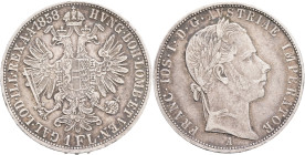 Francis Joseph I. 1848-1916 1 Gulden 1858 A KM#2219 Ag.900, 12,30g 29/2mm Vienna, patina