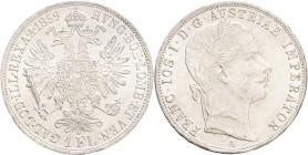 FRANCIS JOSEPH  I. 1848-1916 1 Gulden 1859 A, KM#2219 Ag.900, 12,24g 29/2mm, Vienna