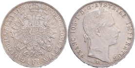 FRANCIS JOSEPH  I. 1848-1916 1 Gulden 1862 V, KM#2219 Ag.900, 12,24g 29/2mm, Venice, cabinet patina