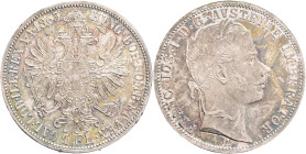 FRANCIS JOSEPH  I. 1848-1916 1 Gulden 1863 A, KM#2219 Ag.900, 12,24g 29/2mm, Vienna, patina, edge