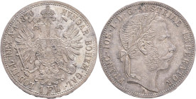 FRANCIS JOSEPH  I. 1848-1916 1 Gulden 1870 A, KM#2221 Ag.900, 12,24g 29/2mm, Vienna, cabinet patina