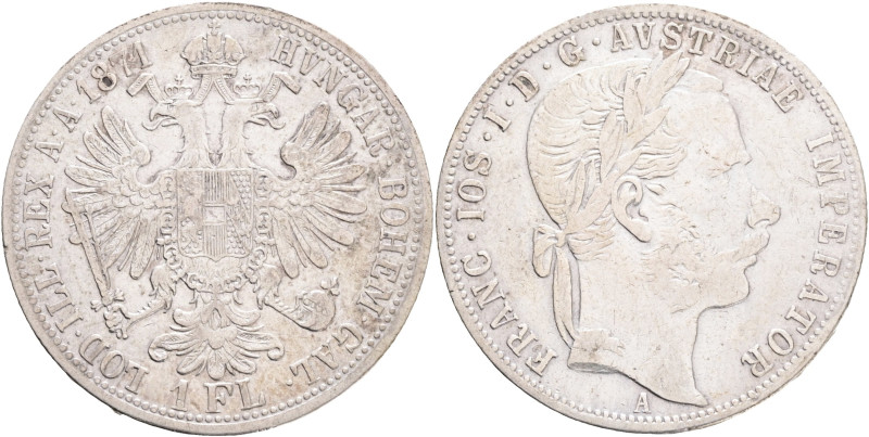 FRANCIS JOSEPH I. 1848-1916 1 Gulden 1871 A, KM#2221 Ag.900, 12,24g 29/2mm, Vien...