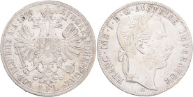FRANCIS JOSEPH  I. 1848-1916 1 Gulden 1871 A, KM#2221 Ag.900, 12,24g 29/2mm, Vienna
