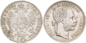 FRANCIS JOSEPH  I. 1848-1916 1 Gulden 1880, KM#2222 Ag.900, 12,24g 29/2mm, Vienna