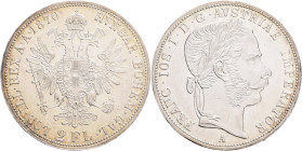 FRANCIS JOSEPH  I. 1848-1916 2 Gulden 1870 A,  KM#2232 Ag.900 24,69g 36mm, Vienna