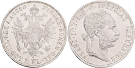 FRANCIS JOSEPH  I. 1848-1916 2 Gulden 1888,  KM#2233 Ag.900 24,73, 36mm, Vienna, some places of lustr mint, hair lines
