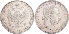 FRANCIS JOSEPH  I. 1848-1916 2 Gulden 1891, KM#2233 Ag.900 24,73, 36mm, Vienna