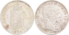 FRANCIS JOSEPH  I. 1848-1916 1 Forint 1874 KB, KM#453,ÉH#1464 Ag.900, 12,34g 29/2,mm, Franz Joseph I., Kremnica