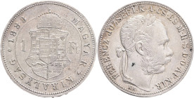 FRANCIS JOSEPH  I. 1848-1916 1 Forint 1883 KB KM#469,ÉH#1466 Ag.900, 12,34g 29/2,mm Franz Joseph I. Kremnica