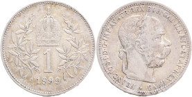 FRANCIS JOSEPH  I. 1848-1916 1 Corona 1899 KM#2804 Ag.835 5,01g, 23/1,5mm Vienna
