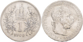 FRANCIS JOSEPH  I. 1848-1916 1 Corona 1900 KM#2804 Ag.835 5,00g, 23/1,5mm Vienna