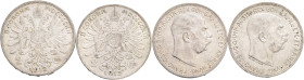 FRANCIS JOSEPH  I. 1848-1916 Lot 2 coins,  2 Corona 1912-3, Austrian, KM#2821 Ag.835 10,02g, 27,1/2mm, Vienna