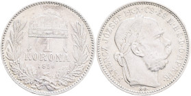 FRANCIS JOSEPH  I. 1848-1916 1 Corona KB 1896 KM#484, ÉH#1495 Ag.835 5,01g, 23/1,5mm   Kremnica