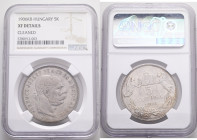 FRANCIS JOSEPH  I. 1848-1916 5 Corona 1906 KB, KM#488, ÉH#1492   Ag.900 24g 36/2,6mm, Kremnica  RRR! NGC 5780912-003