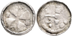 Cross denarius 11.century pastoral crutch to the right/cross