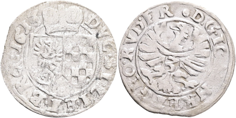 3 kreuzer 1613 Johann Christian and Georg Rudolf Liegnitz-Brieg R!

VF

Fr.u...