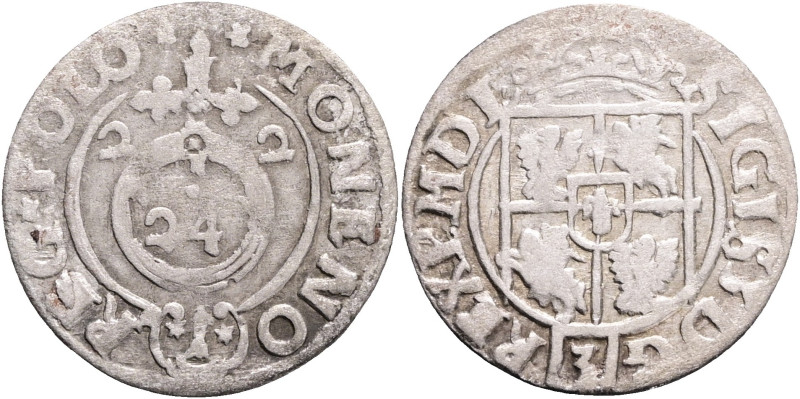 Poltorak 1622 SIGISMUND III. Bromberg

VF/F

Kopicki#860 Ag. 1,15 g 19 mm mi...